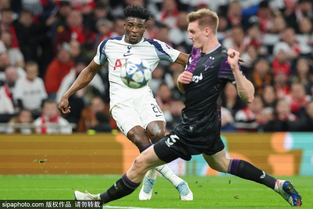 欧冠联赛阶段第6轮：热刺3-0布拉格斯拉维亚 西蒙斯造点破门库杜斯点射